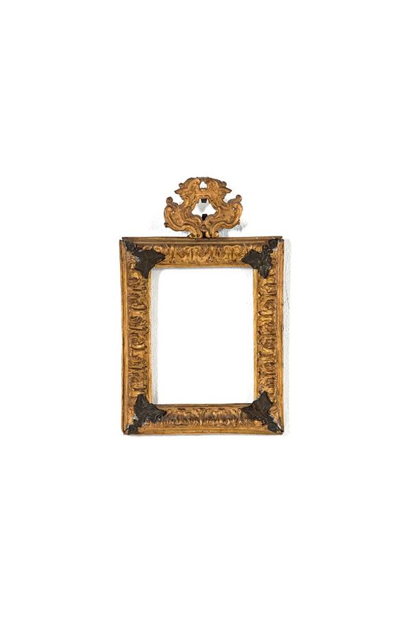Cornice in metallo dorato con   - Asta Antiquariato - Incanto Casa d'Aste e Galleria