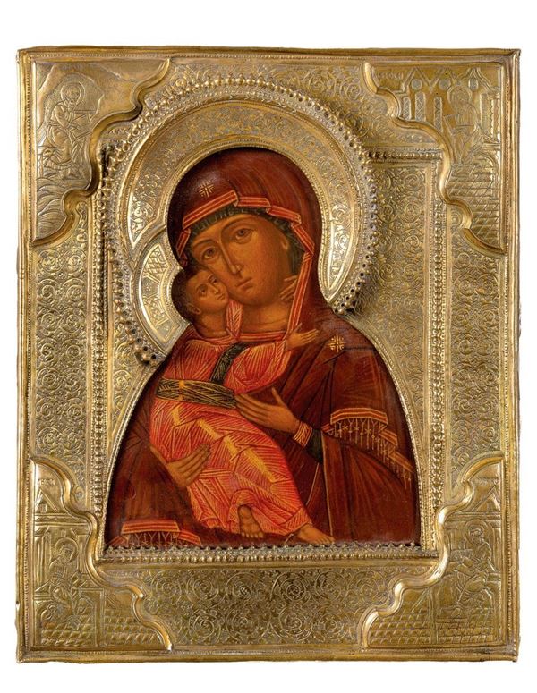 Icona con figura di Madonna co