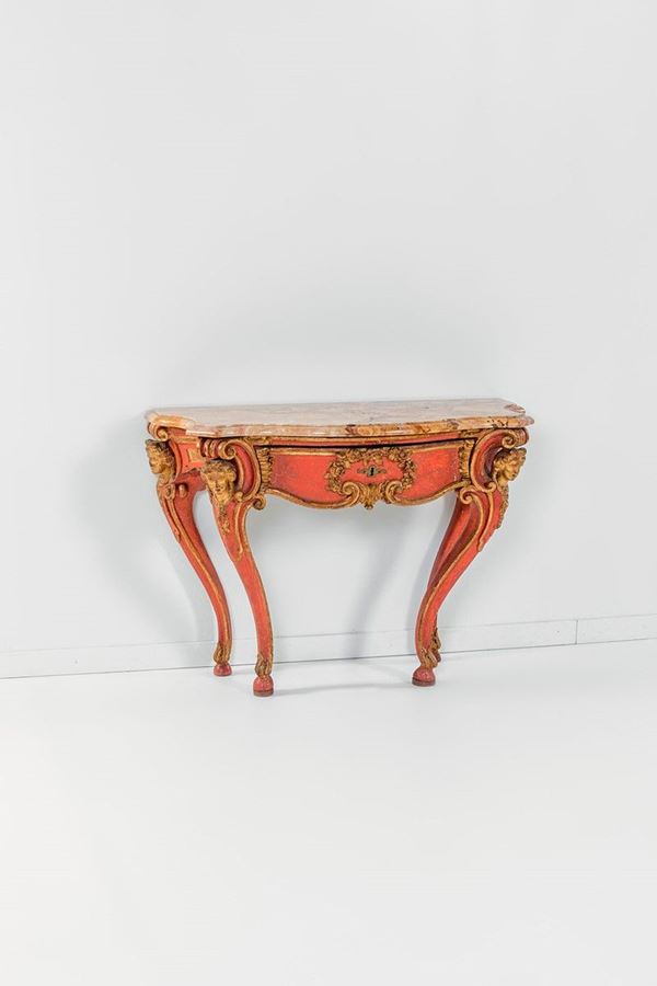 Rara console di forma mossa in  - Asta Antiquariato - Incanto Casa d'Aste e Galleria
