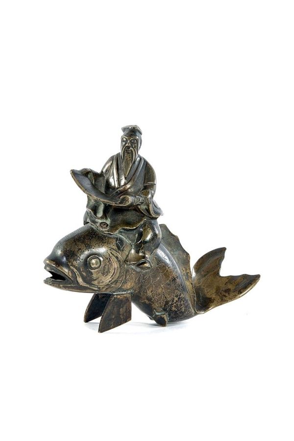 Scultura in bronzo brunito raf