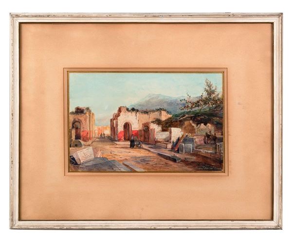 Pierre Henricus Theodorus Tetar Van Elven - Pompei
Acquerello su cartonci