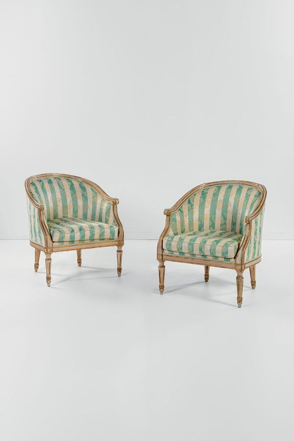 Coppia di grandi poltrone in l  - Asta Antiquariato - Incanto Casa d'Aste e Galleria
