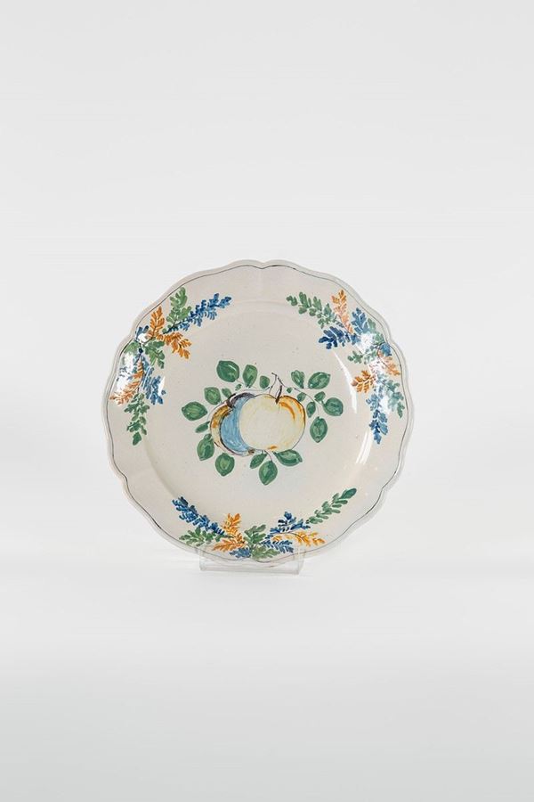 Grande piatto in maiolica deco