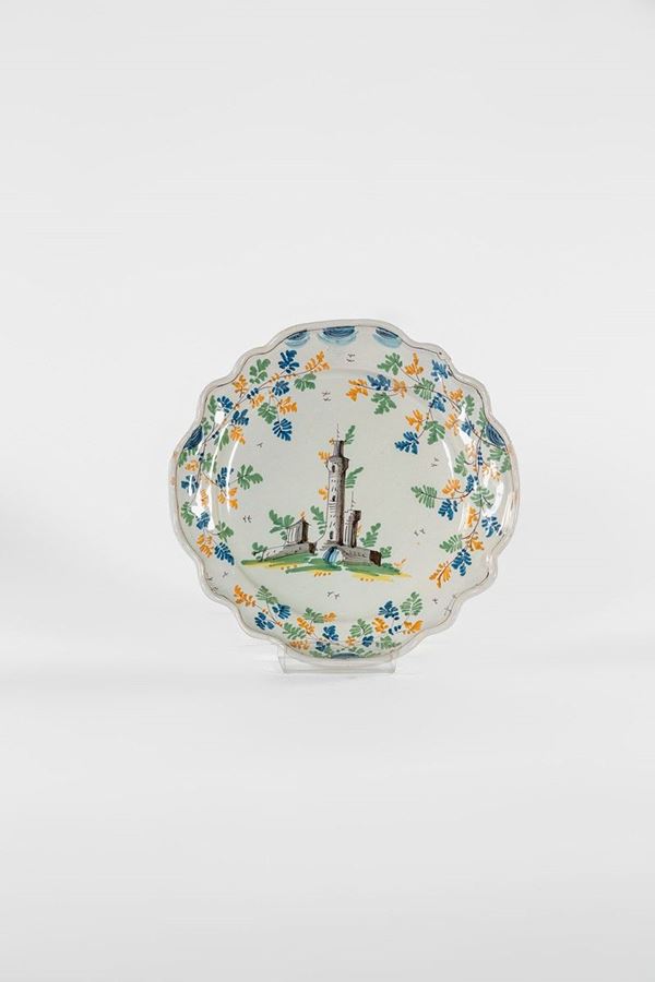 Grande piatto in maiolica deco