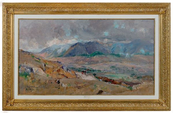 Giuseppe Casciaro - I monti di Nusco, 1924
Olio s
