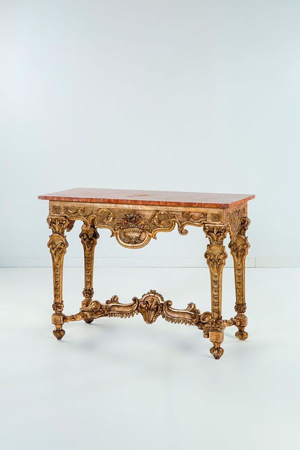 Console in legno scolpito e do  - Asta Antiquariato - Incanto Casa d'Aste e Galleria