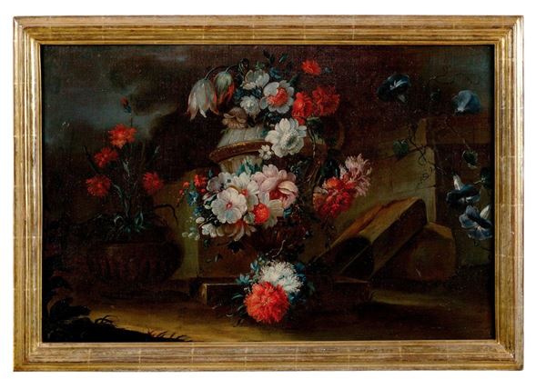 Pietro Francesco Gambone : Natura morta con fiori e frutt  - Asta Antiquariato - Incanto Casa d'Aste e Galleria