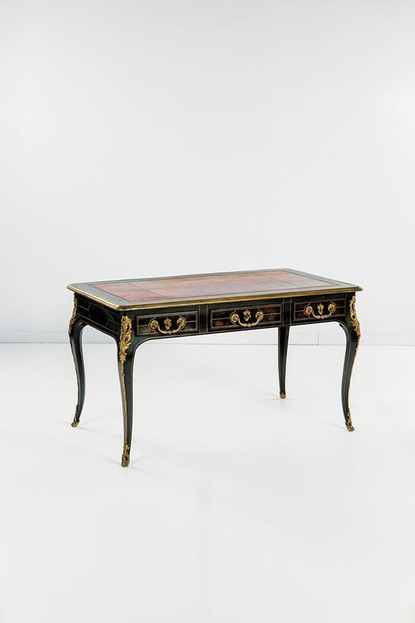 Bureau plat in legno ebanizzat