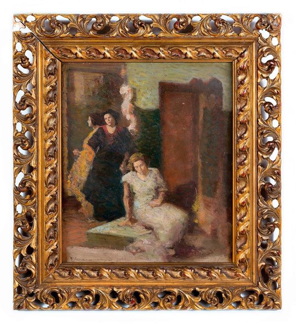 Venanzio Zolla - Signore in un interno
Olio su