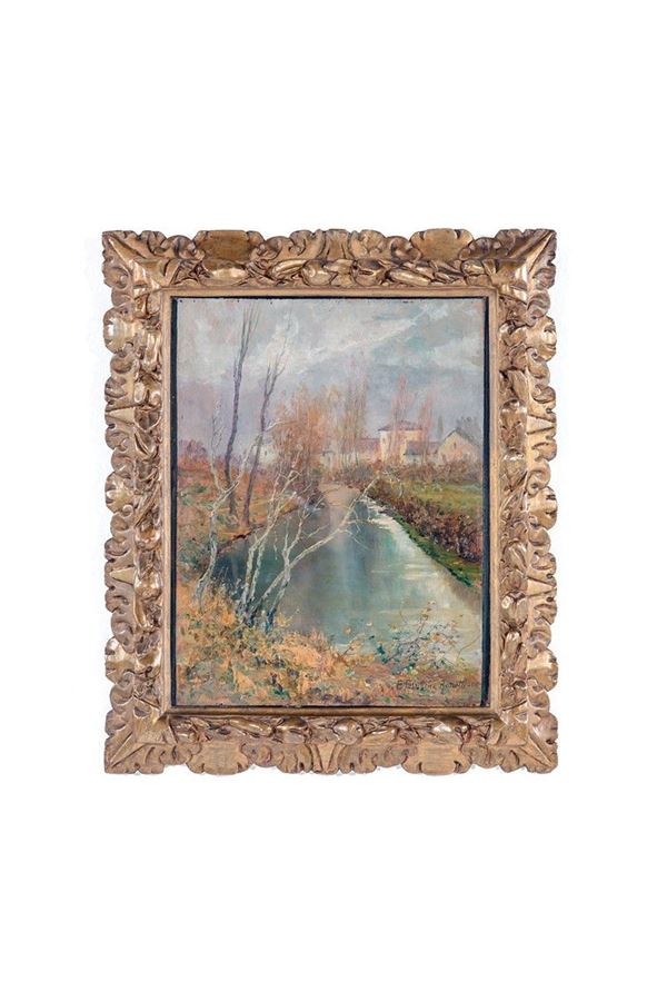Emilia Ferrettini Rossotti - Casolari sul canale
Olio su t