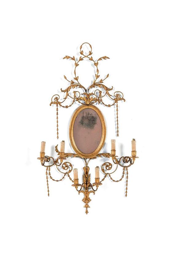 Coppia di appliques a tre brac  - Asta Antiquariato - Incanto Casa d'Aste e Galleria