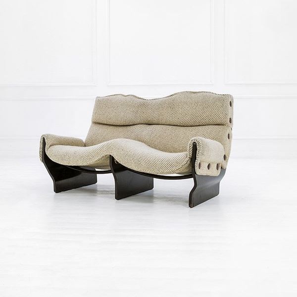 Osvaldo Borsani : Raro divano a due posti mod. C  - Auction Design - Incanto Casa d'Aste e Galleria