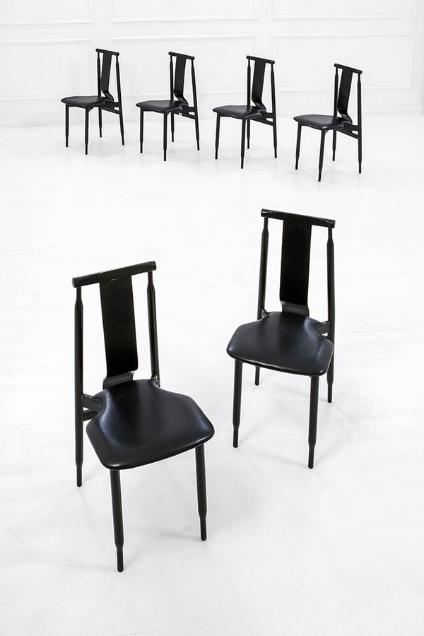 Achille e Pier Giacomo Castiglioni - Sei sedie mod. Lierna
Legno l
