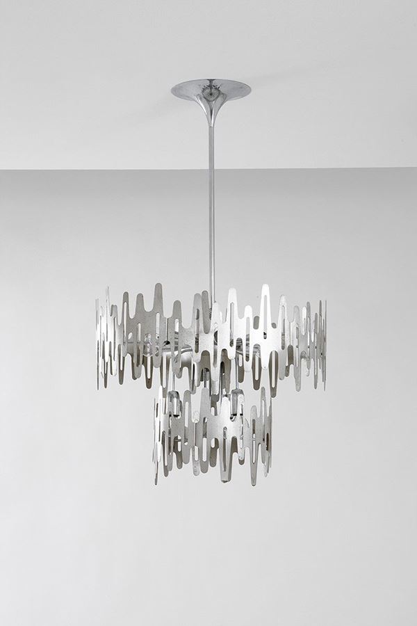 Sciolari : Lampadario
Metallo cromato, a  - Asta Design - Incanto Casa d'Aste e Galleria