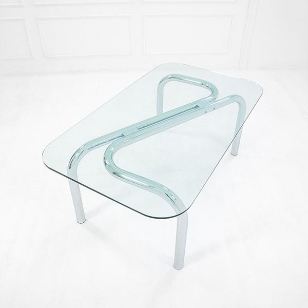 Guido Faleschini : Tavolo
Metallo cromato, crist  - Asta Design - Incanto Casa d'Aste e Galleria