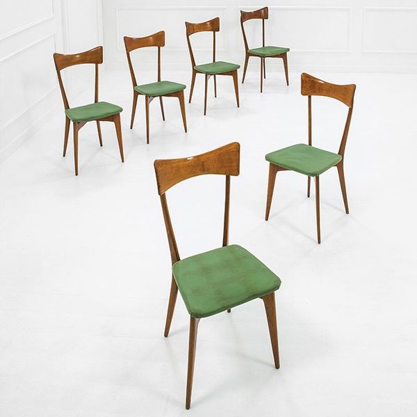 Ico Parisi (attr.) : Sei sedie
Legno di faggio, vi  - Auction Design - Incanto Casa d'Aste e Galleria