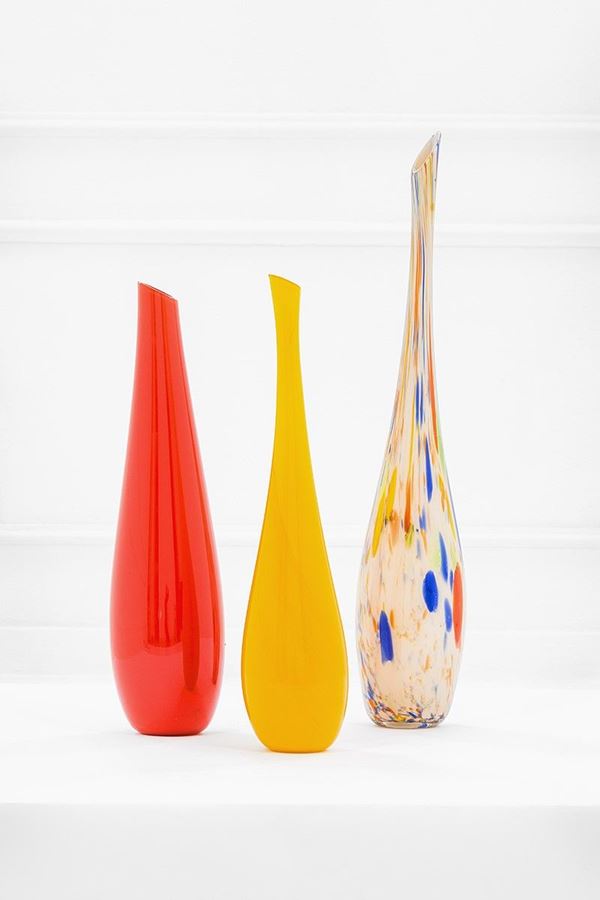 Teobaldo Rossigno : Tre vasi mod. Goccia
Vetro so  - Auction Design - Incanto Casa d'Aste e Galleria