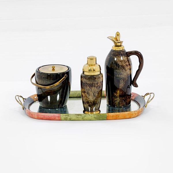 Aldo Tura : Vassoio, portaghiaccio, shaker  - Auction Design - Incanto Casa d'Aste e Galleria