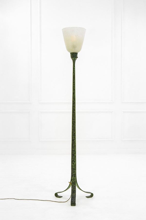 Seguso Vetri d'Arte - Lampada da terra
Bronzo patin