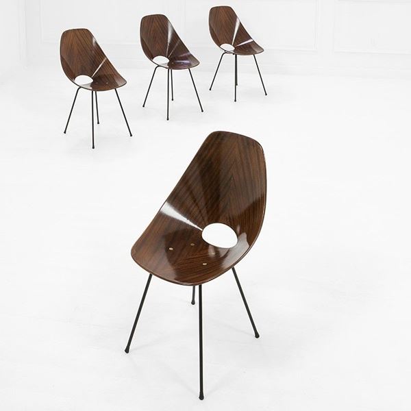 Vittorio Nobili : Quattro sedie mod. Medea
Comp  - Auction Design - Incanto Casa d'Aste e Galleria