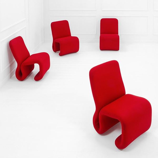 Jan Ekselius : Quattro poltrone della serie E  - Auction Design - Incanto Casa d'Aste e Galleria