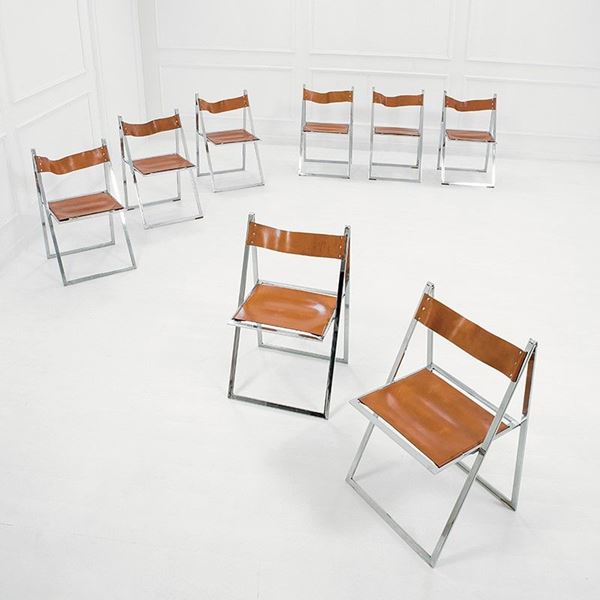 Colle d'Elsa : Otto sedie mod. Elios
Acciaio  - Auction Design - Incanto Casa d'Aste e Galleria