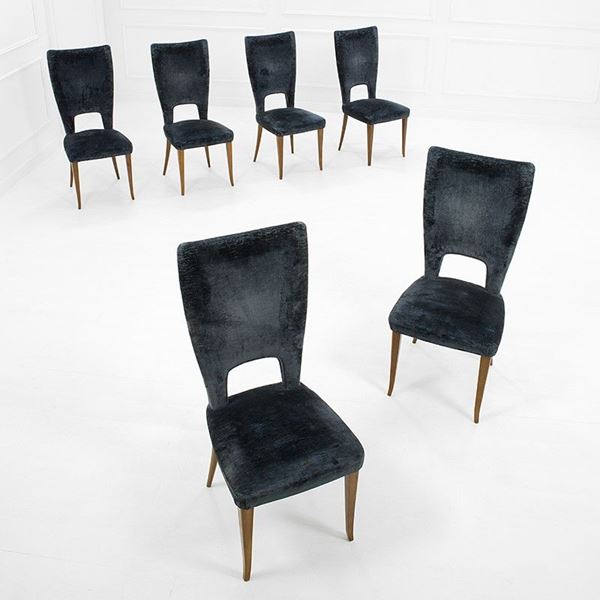 Pier Luigi Colli : Sei sedie mod. 872
Legno di n  - Auction Design - Incanto Casa d'Aste e Galleria