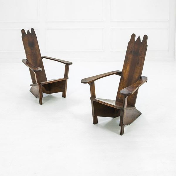 Gino Levi Montalcini : Due poltrone da nave da crocie  - Auction Design - Incanto Casa d'Aste e Galleria