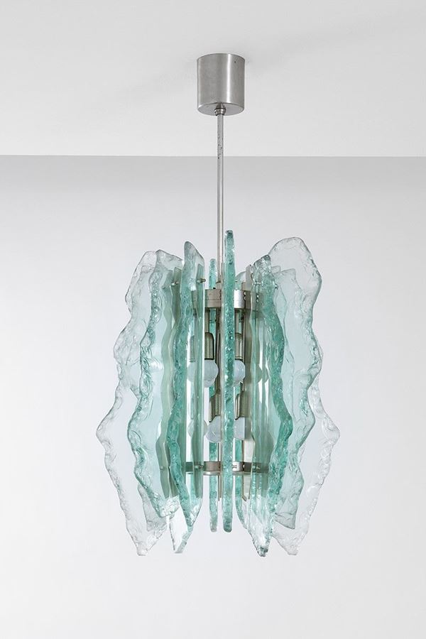 Lampadario
Acciaio satinato,   - Asta Design - Incanto Casa d'Aste e Galleria