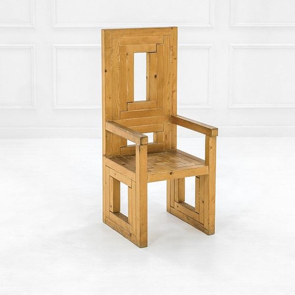 Urano Palma : Trono mod. Giove
Legno di obe  - Auction Design - Incanto Casa d'Aste e Galleria