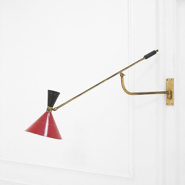 Stilnovo (attr.) : Lampada da parete orientabile
  - Auction Design - Incanto Casa d'Aste e Galleria
