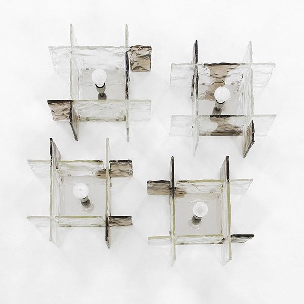 AV Mazzega : Quattro lampade da parete o da  - Auction Design - Incanto Casa d'Aste e Galleria
