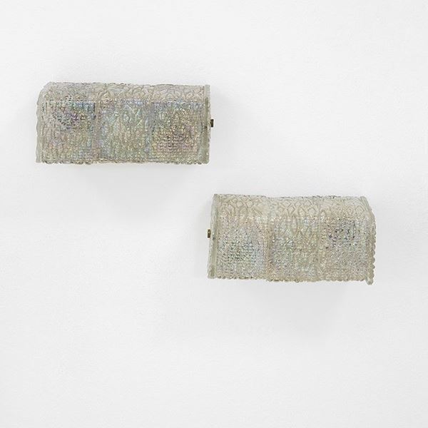 Ercole Barovier : Due lampade da parete
Metallo  - Auction Design - Incanto Casa d'Aste e Galleria