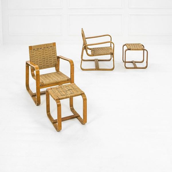 Giuseppe Pagano Pogatschnig : Due poltrone e due sgabelli
M  - Auction Design - Incanto Casa d'Aste e Galleria