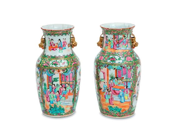 Coppia di vasi in porcellana d  - Auction Antiquariato - Incanto Casa d'Aste e Galleria