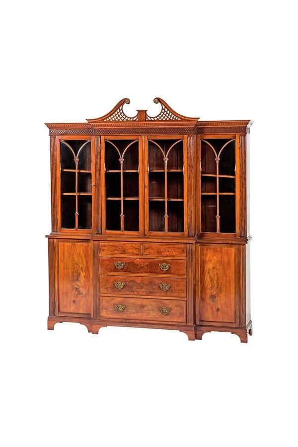 Libreria in mogano. Parte supe  - Auction Antiquariato - Incanto Casa d'Aste e Galleria