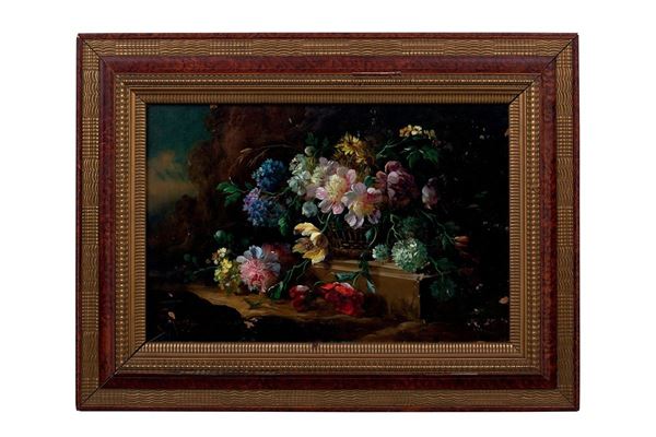 Francesco Bosso : Cesto con fiori
Olio su compe  - Asta Antiquariato - Incanto Casa d'Aste e Galleria