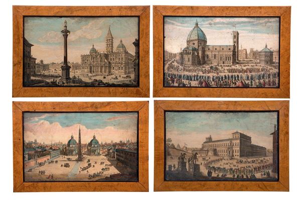 Lotto di quattro incisioni ori  - Asta Antiquariato - Incanto Casa d'Aste e Galleria