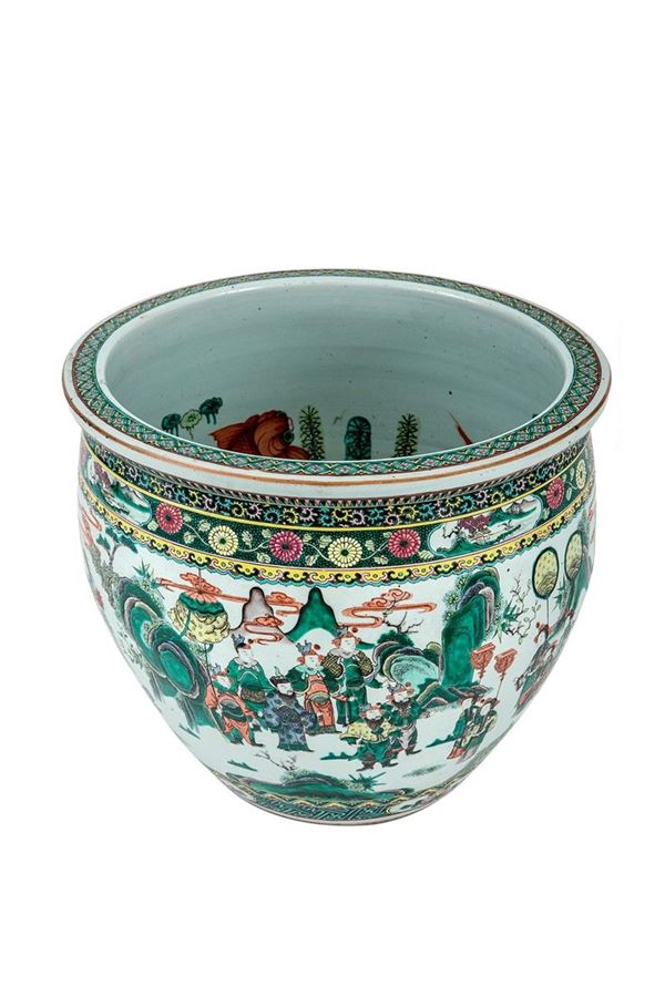 Cache-pot in porcellana decora  - Auction Antiquariato - Incanto Casa d'Aste e Galleria