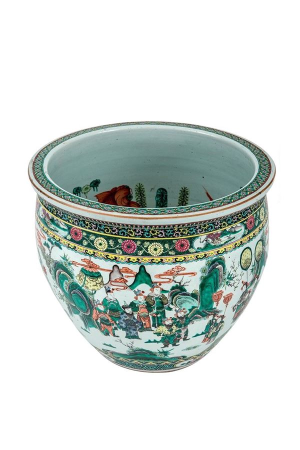 Cache-pot in porcellana decora