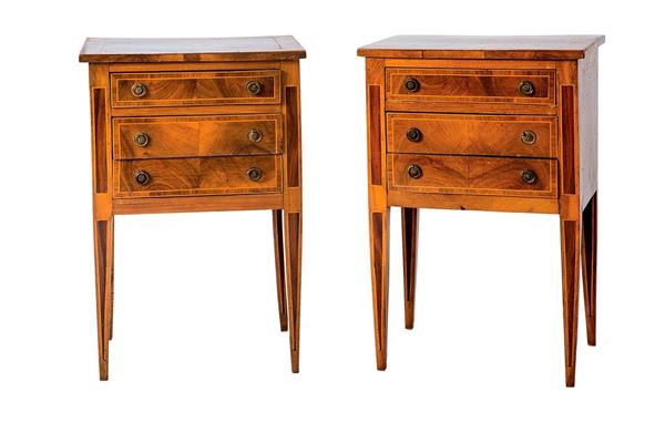 Coppia di comodini lastronati   - Asta Antiquariato - Incanto Casa d'Aste e Galleria
