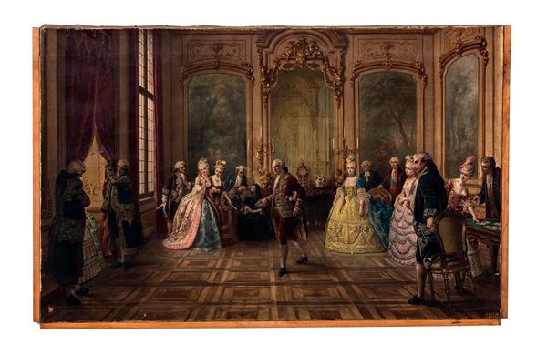 Francesco Gonin : Una visita inaspettata di S. A  - Asta Antiquariato - Incanto Casa d'Aste e Galleria