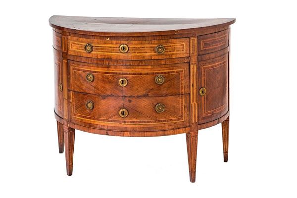 Cassettone a mezzaluna impiall  - Auction Antiquariato - Incanto Casa d'Aste e Galleria