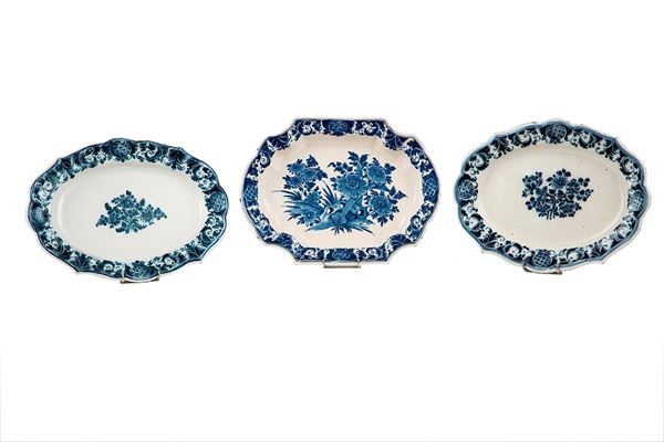 Tre piatti di forma ovale in p  - Asta Antiquariato - Incanto Casa d'Aste e Galleria