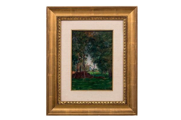 Francesco  Bozzetti Cino : Prati fra gli alberi
Olio su   - Auction Antiquariato - Incanto Casa d'Aste e Galleria