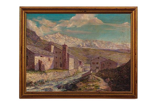 Enrico Sottili : Mattino di vento a Monte Splug  - Auction Antiquariato - Incanto Casa d'Aste e Galleria