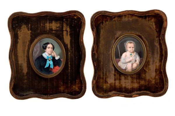 Giorgio Banchi : Ritratti di Signora e di un ba  - Asta Antiquariato - Incanto Casa d'Aste e Galleria