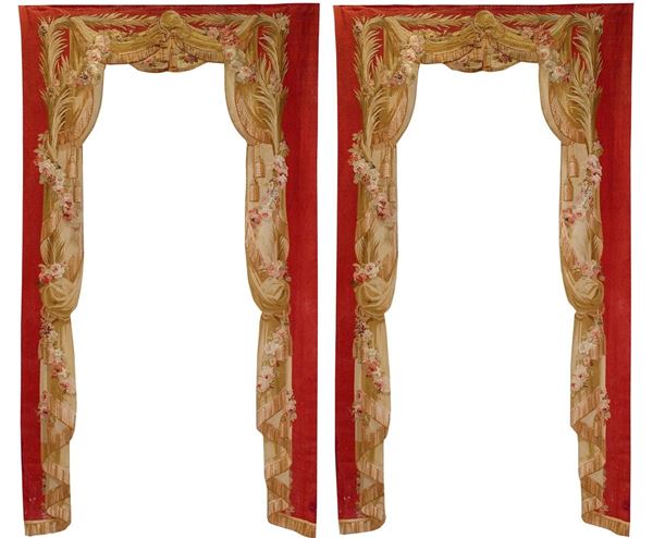 Coppia di portiere in Aubousso  - Asta Antiquariato - Incanto Casa d'Aste e Galleria