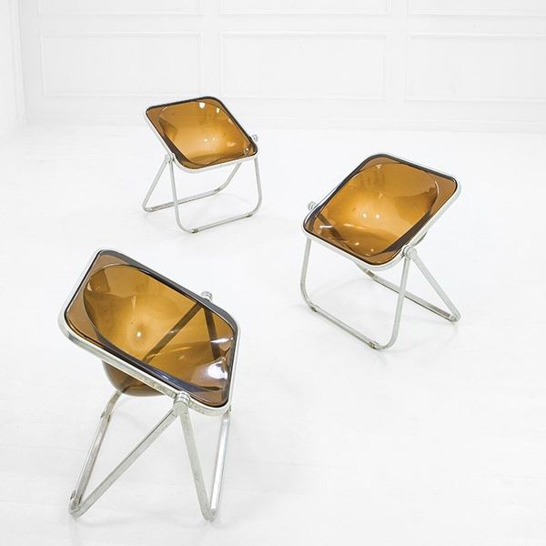 Giancarlo Piretti : Tre sedie pieghevoli mod. Plon  - Auction Design - Incanto Casa d'Aste e Galleria