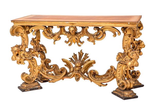 Grande tavolo a muro in legno   - Auction Antiquariato - Incanto Casa d'Aste e Galleria